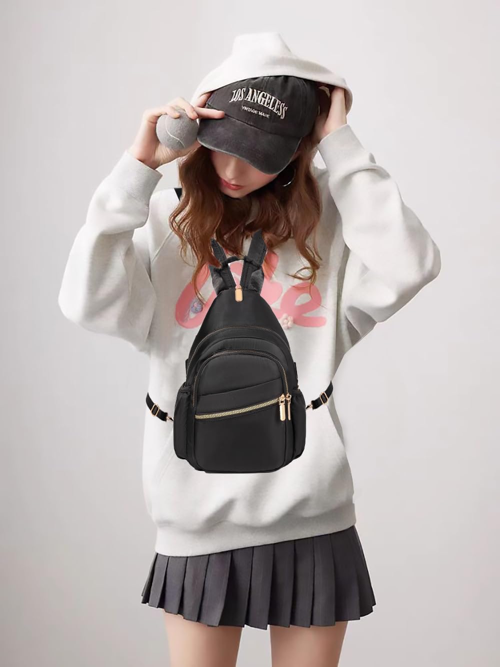 Small Crossbody Sling Bag for Women, Mini Backpack Sling Backpack Convertible, Chest Bag for Hiking Daypack