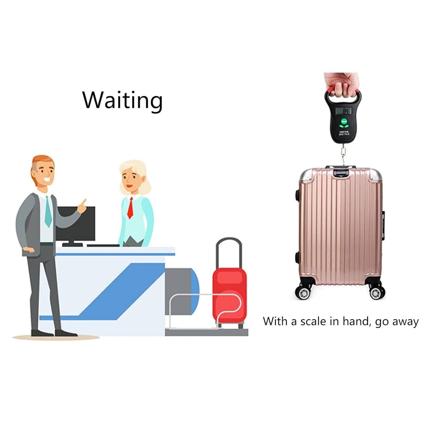 Portable Luggage Scale 110 High Travel Digital Hanging 50kg With Hook For Household ABS