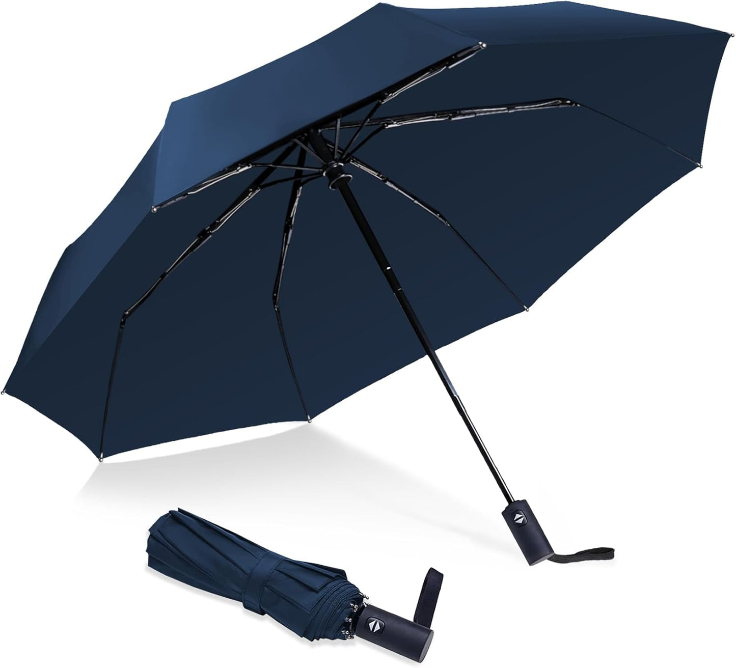 Travel Essentials Umbrella Windproof Compact Collapsible Light, Automatic, Strong and Portable, Wind Resistant Folding Small Umbrella for Rain