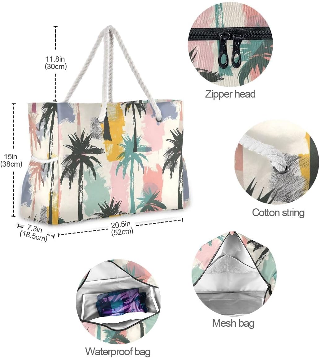 senya Large Beach Bags Totes Swim Canvas Tote Shoulder Bag Water Resistant Bags for Gym Travel Daily