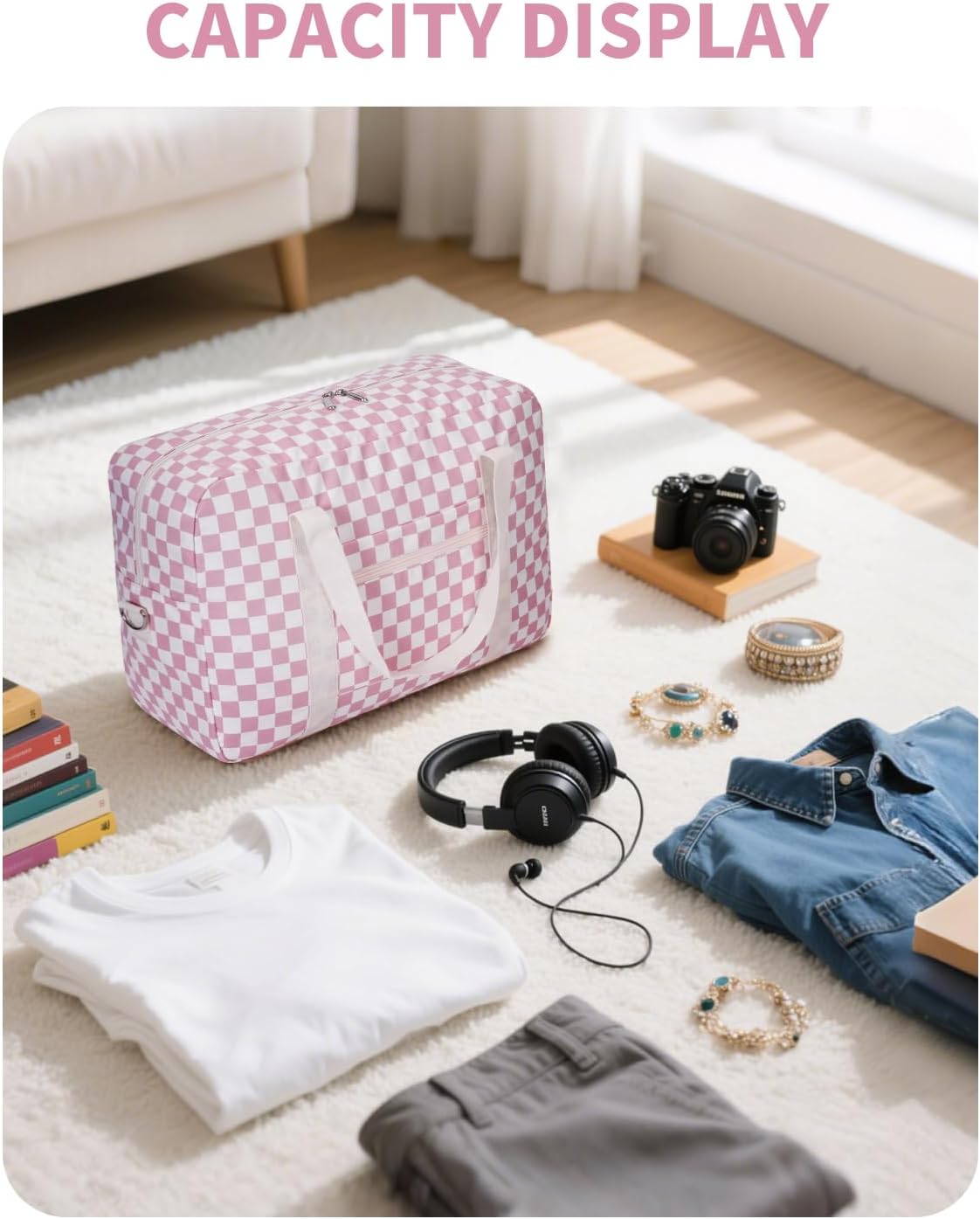 For Spirit Airlines Personal Item Bag 18x14x8 Foldable Travel Duffel Bag Tote Carry on Luggage Duffle Overnight for Women and Men
