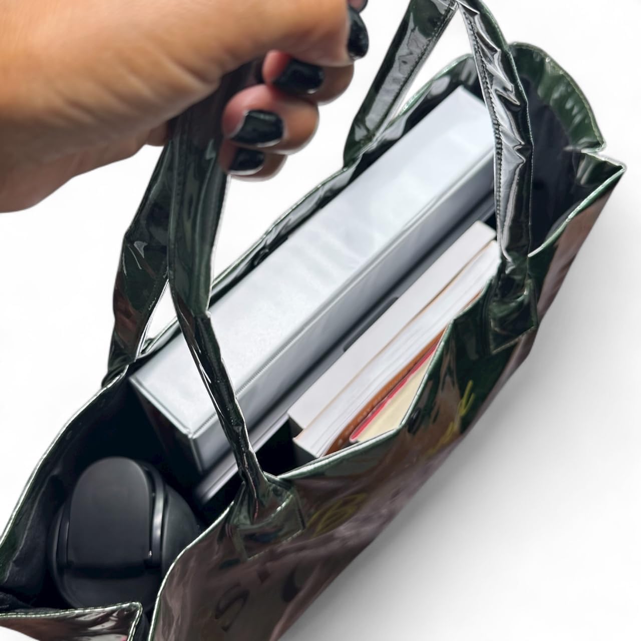 Beyond Shadow Ops™ Tote – Luxe Collection Army Green Military-Inspired Makeup & Travel Bag, Spacious Organizer Tote with PVC Exterior, Sturdy Handles & 2 Exterior Pockets