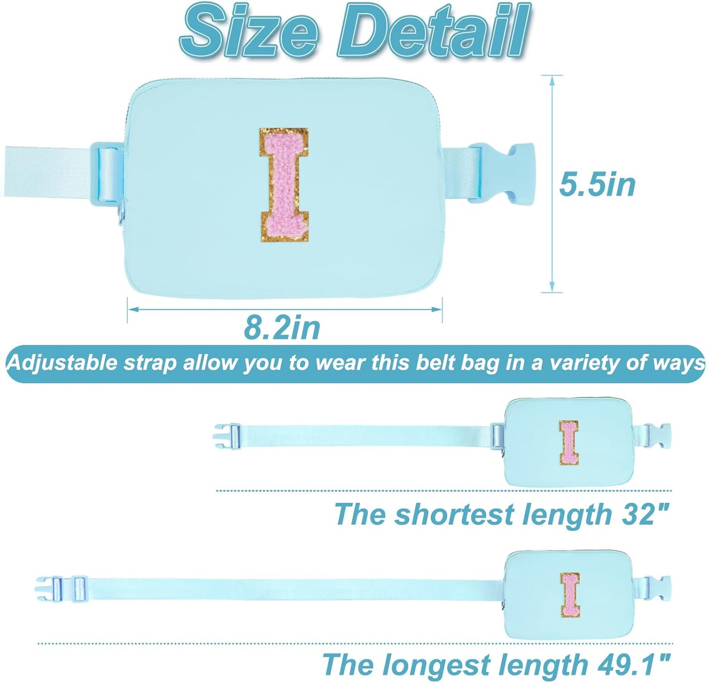Birthday Gifts for 4 5 6 7 8 9 10 11 12 13 Year Old Girls,Graduation Gifts for Teens Kids Daughter Sister Her,Fanny Pack Crossbody Bag Belt Bag Cute Trendy Stuff | Blue,I
