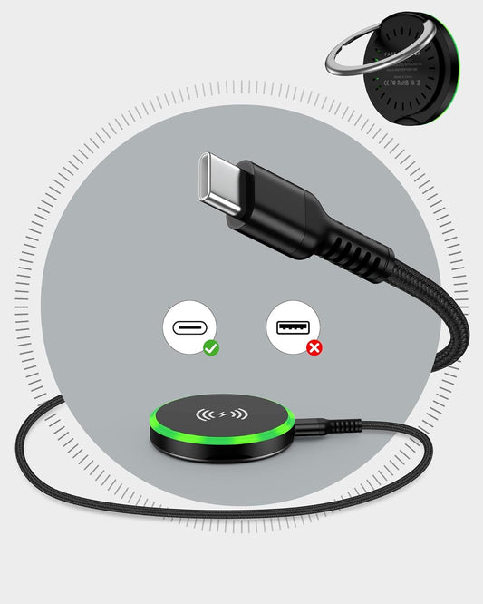 Samsung MagSafe Wireless Charger 15W Fast Charging Pad for Samsung Galaxy S25 Ultra S24 Magnetic Charger Finger Holder Stand for iPhone 17 17Pro 17 Air 16e 16 Pro Max 15 Android Apple Pixel 10 Pro