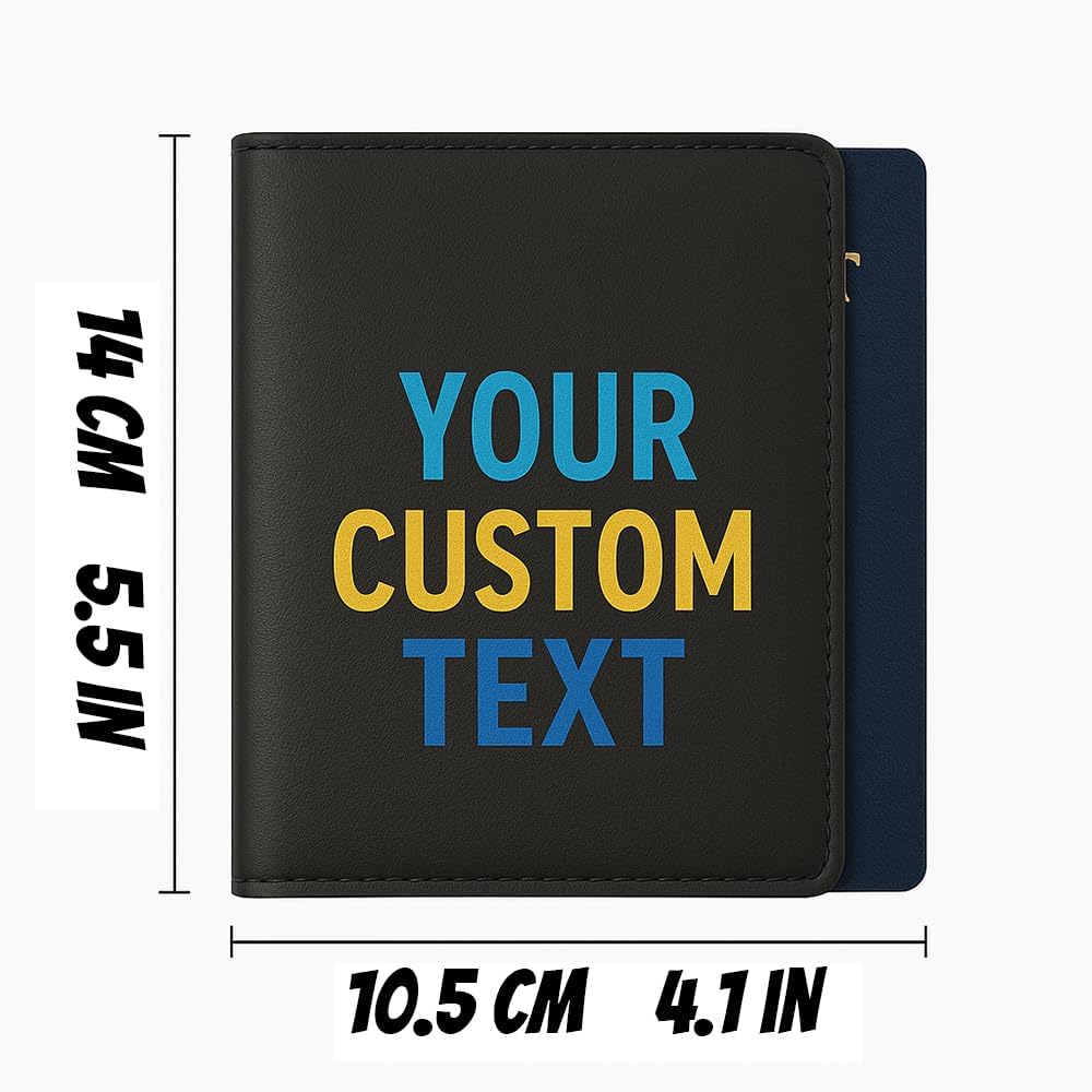 Personalized Passport Holder – Custom Name or Logo, PU Leather Travel Wallet for Men & Women, Fits