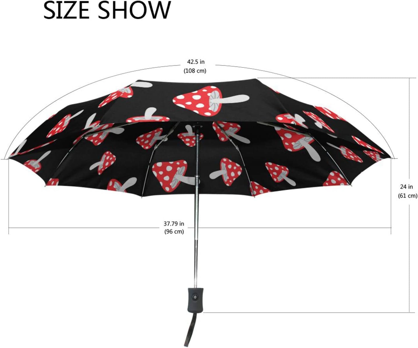 Automatic Umbrella One Touch Auto Open and Close Button Compact Travel Umbrella for Women Men Kid