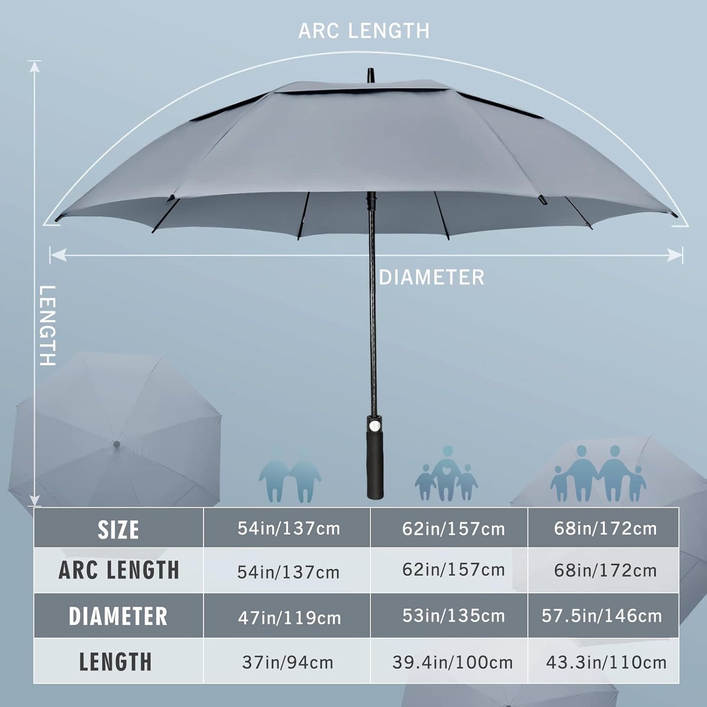 ZOMAKE Golf Umbrella Windproof, Extra Large Oversized Heavy Duty Double Canopy for Rain, Sports