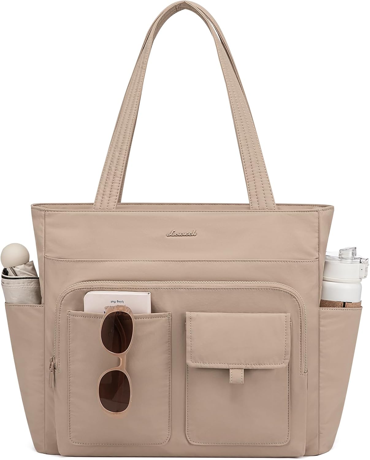 LOVEVOOK Tote Bag for Women,Light Puffer Tote Bag with Multi-pockets,Stylish Carry on Laptop Bags for Daily,Travel,Work,Gym