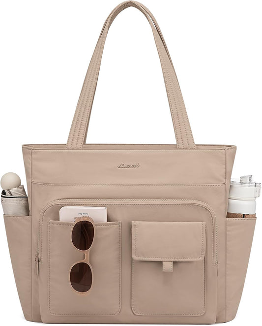 LOVEVOOK Tote Bag for Women,Light Puffer Tote Bag with Multi-pockets,Stylish Carry on Laptop Bags for Daily,Travel,Work,Gym