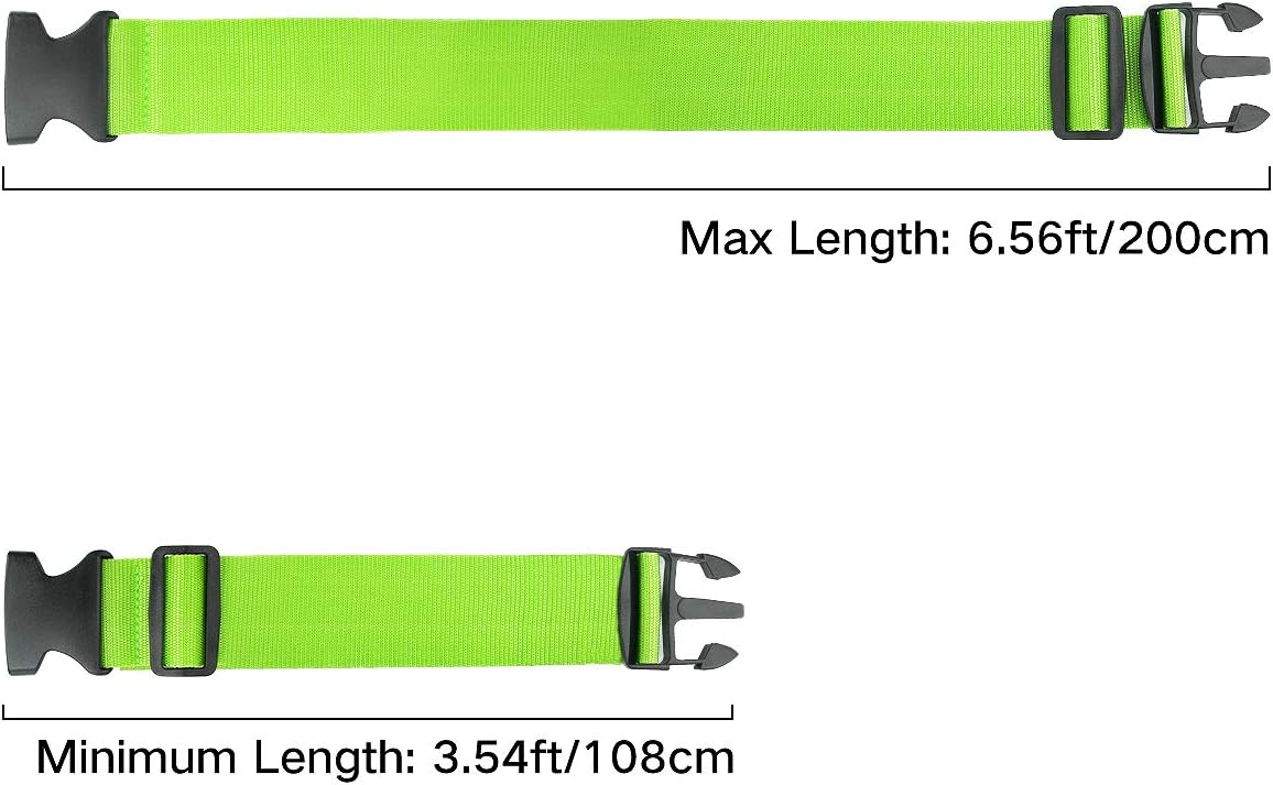 Luxebell Luggage Straps Suitcase Belt TSA Approved Travel Accessories Gift 4-Pack 6.56ft (Green)