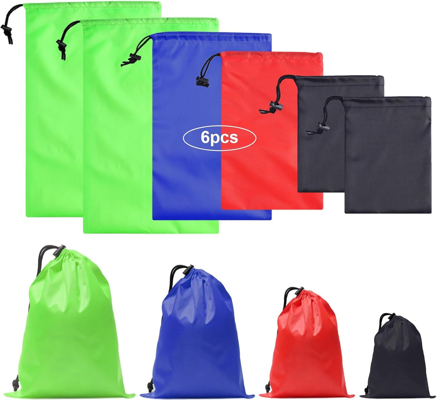 iMucci Upgrade Waterproof Drawstring Bag Sack Nylon Bag Ditty Bag for Gym Traveling, Hiking, Yoga