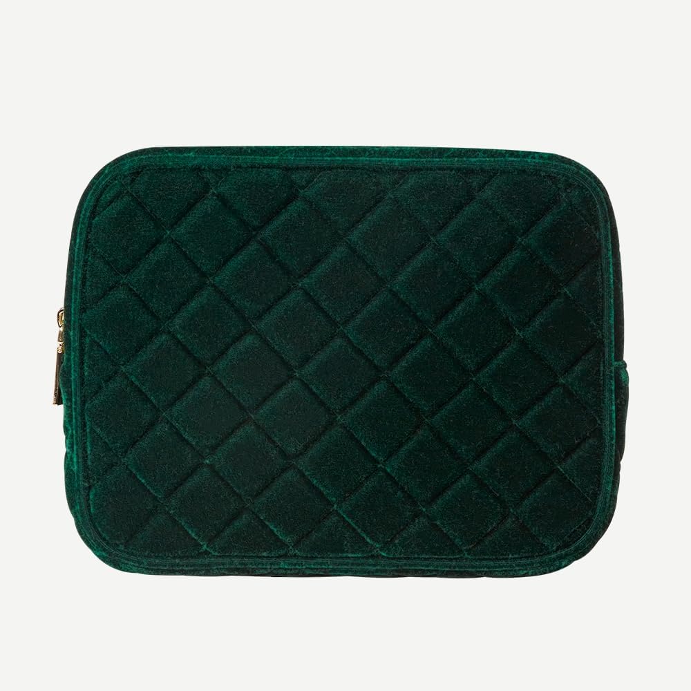Conair Travel Double Zip Organizer - Toiletry Bag - Makeup Bag - Travel Makeup Bag - Makeup Organizer - Gifts for women - Green Velvet