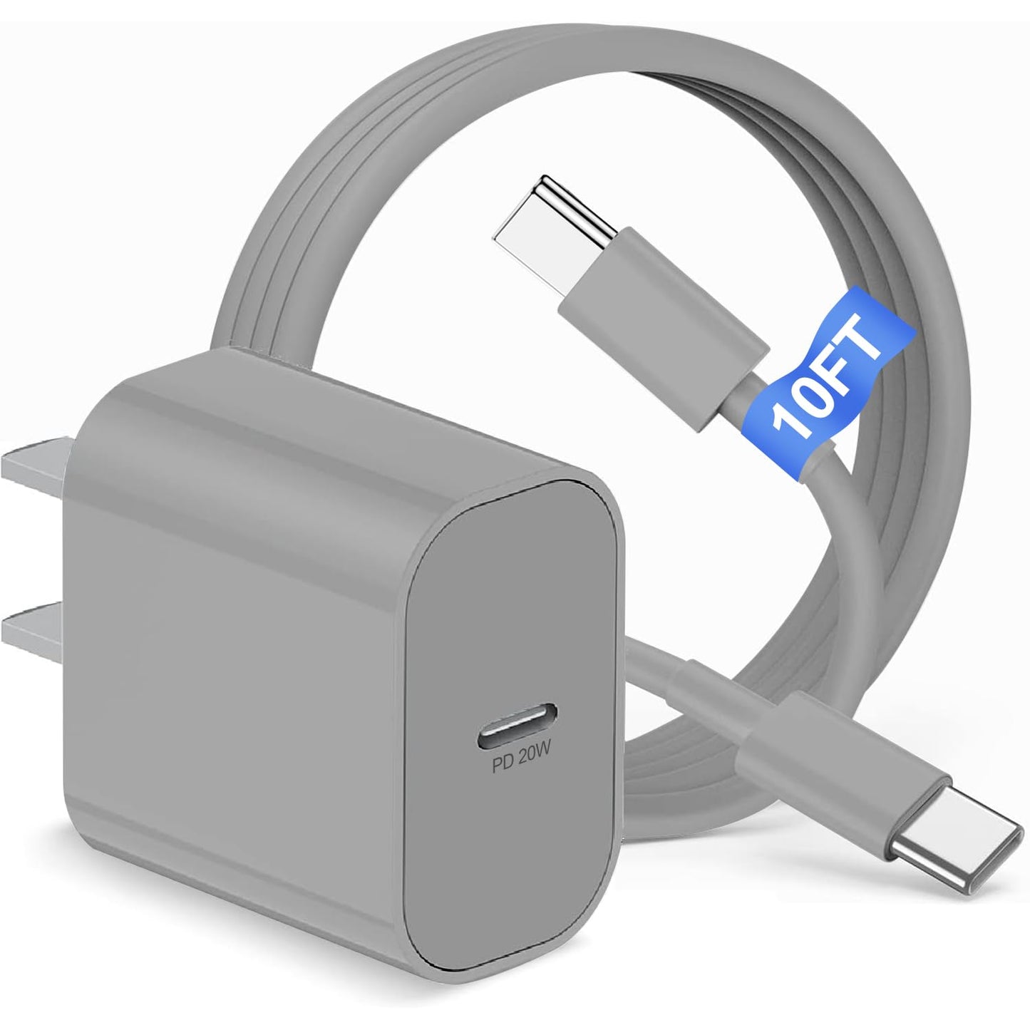 iPhone 17 16 15 Charger Block and 10ft Type C to C Cable Cord Long, 20W USB C Fast Charging Plug for Apple iPhone 17 Pro Max/17 Air/16 Pro Max/16 Plus/15 Pro/15/AirPods/iPad/Mini Wall Cube Brick Box