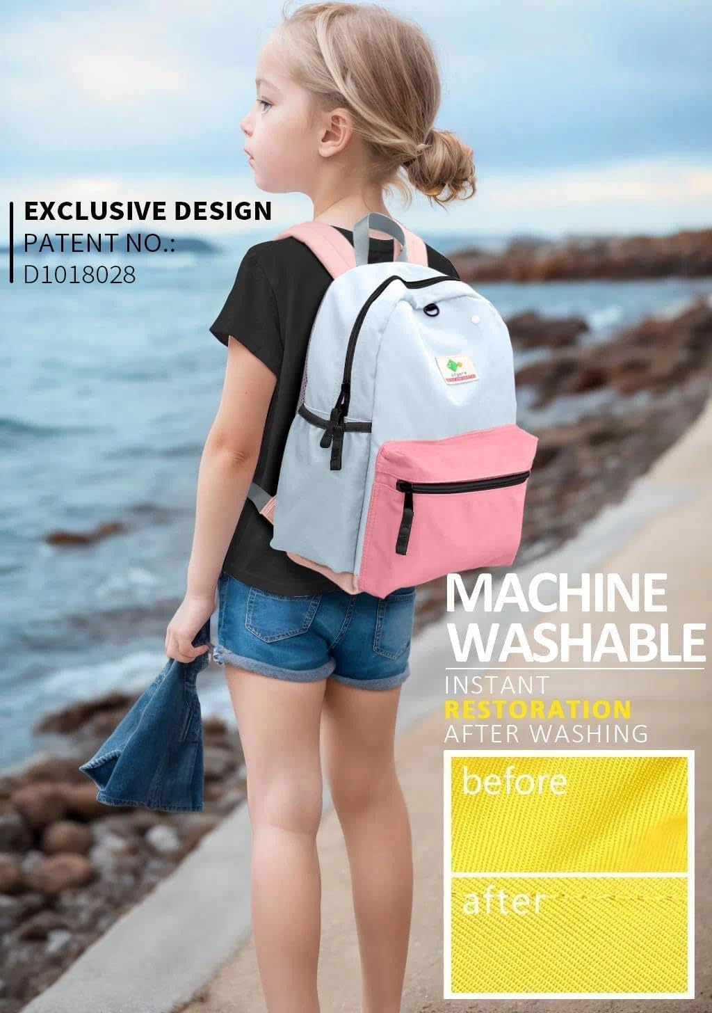 Kids Backpack, 1.0L, Cotton Candy, Kindergarten Elementary School, Lightweight, Soft Shell, Zipper, Unisex, Little Kid, Nylon, 13"H Fit A4 Folder, Adjustable Straps