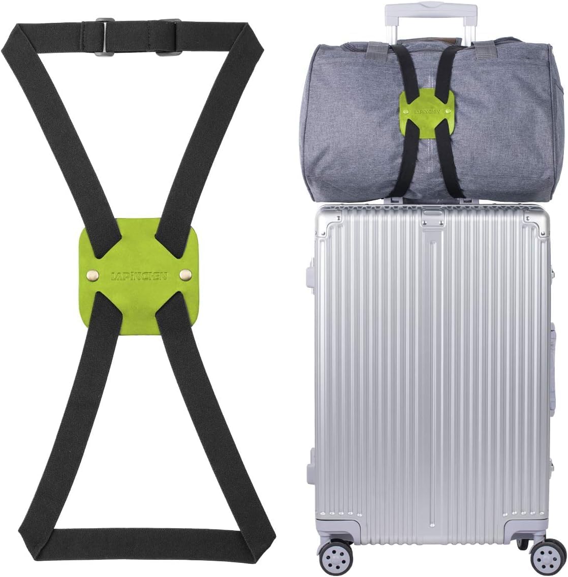 Luggage Straps for Suitcases,Travel Belt for Luggage Over Handle, Adjustable High Elastic Luggage Straps for Suitcases TSA Approved for Connecting Your Luggage (Green)