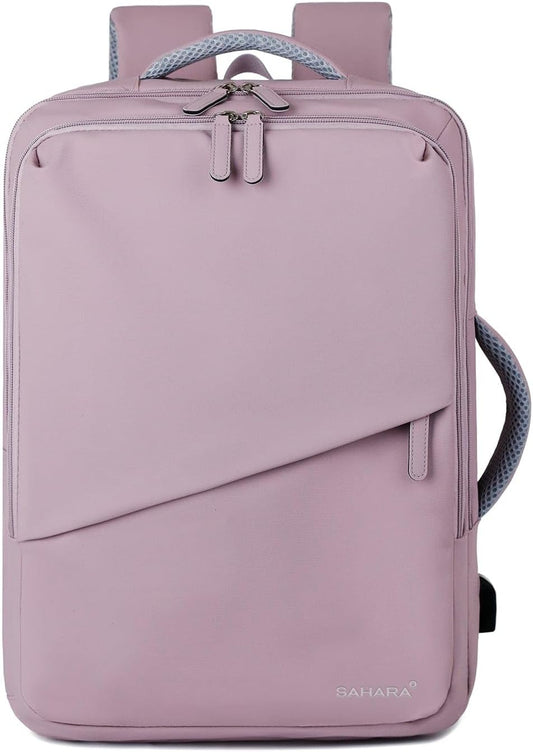 SAHARA - Multi-Compartment Travel & Laptop Backpack with USB Charging Port for Laptops up to 16-inch, Purple, (LT00101)