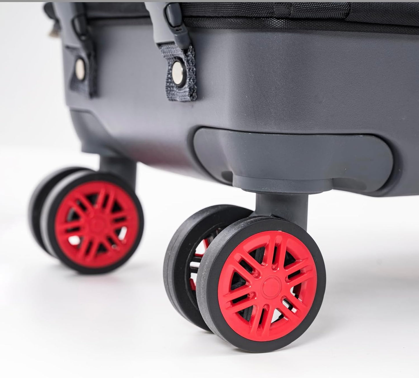 All-Purpose Roller Bag – Foldable Top-Opening Tote on Wheels with Zipper Closure, 8 Spinner Wheels, Lightweight & Durable – Travel, Groceries, Laundry, Work, Everyday Hauling - Patent- Red