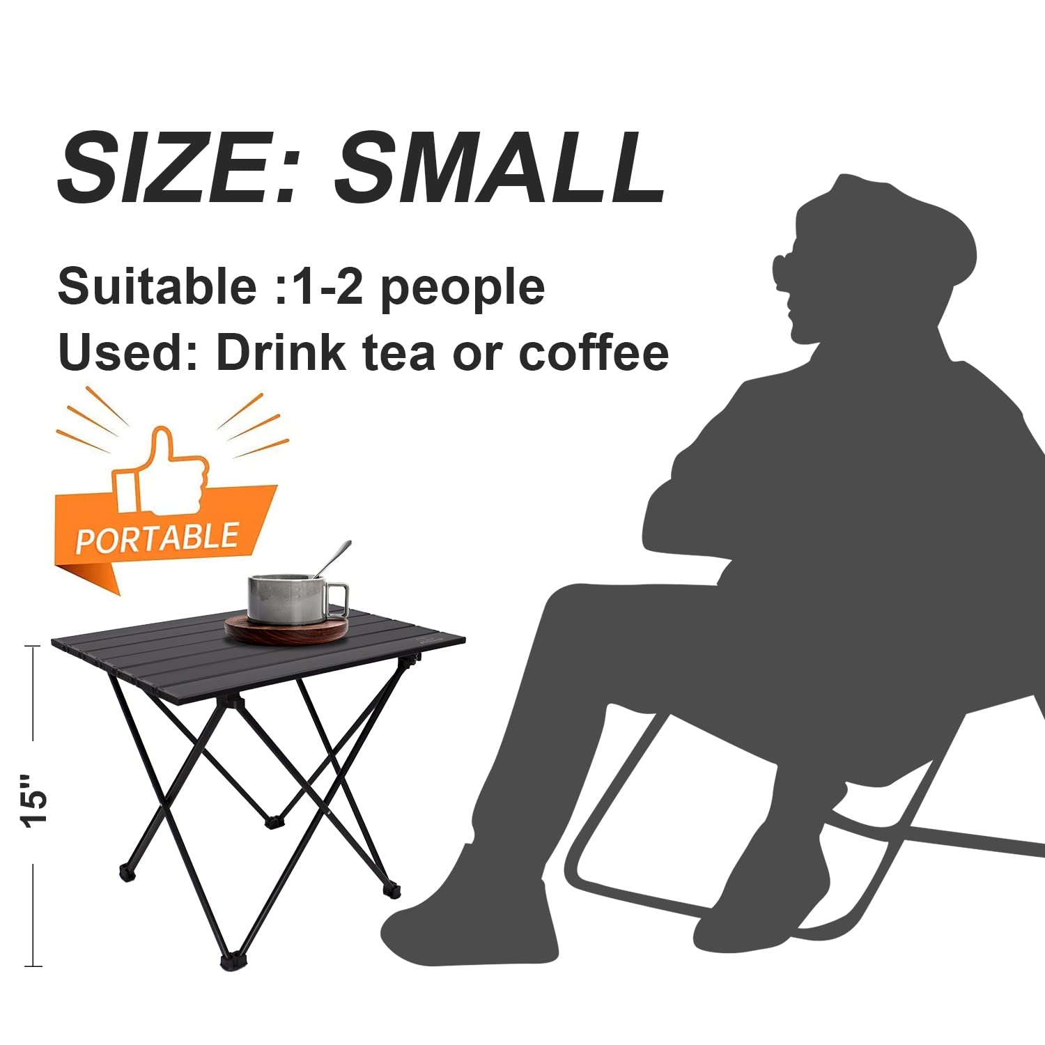MSSOHKAN Camping Table Folding Portable Camp Side Table Aluminum Lightweight Carry Bag Beach