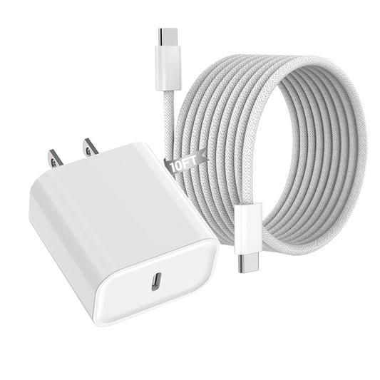 for iPhone 17 Charger Fast Charging,10Foot Long USB C Cable with 20W PD iPhone 17 Pro Max Charger USB C Fast Charging Block for iPhone 17/17 Air/17 Pro/17 Pro Max/16 Plus/16 Pro Max/15/15 Pro Max/iPad