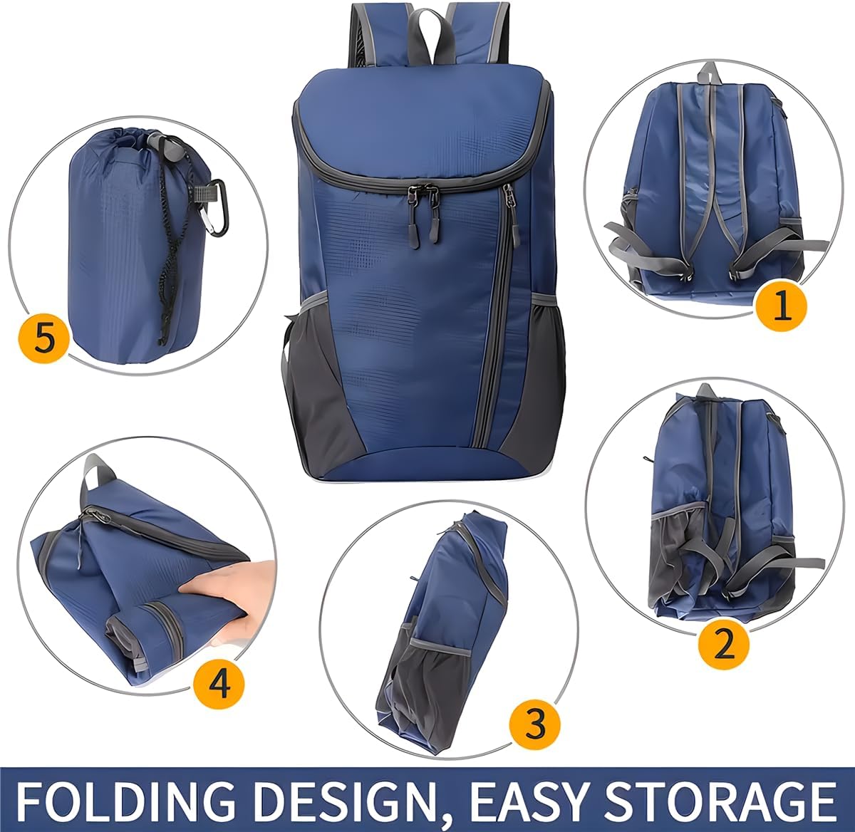 Portable Foldable Backpack Folding Mountaineering Bag, Ultralight Outdoor Cycling Rucksack, Travel
