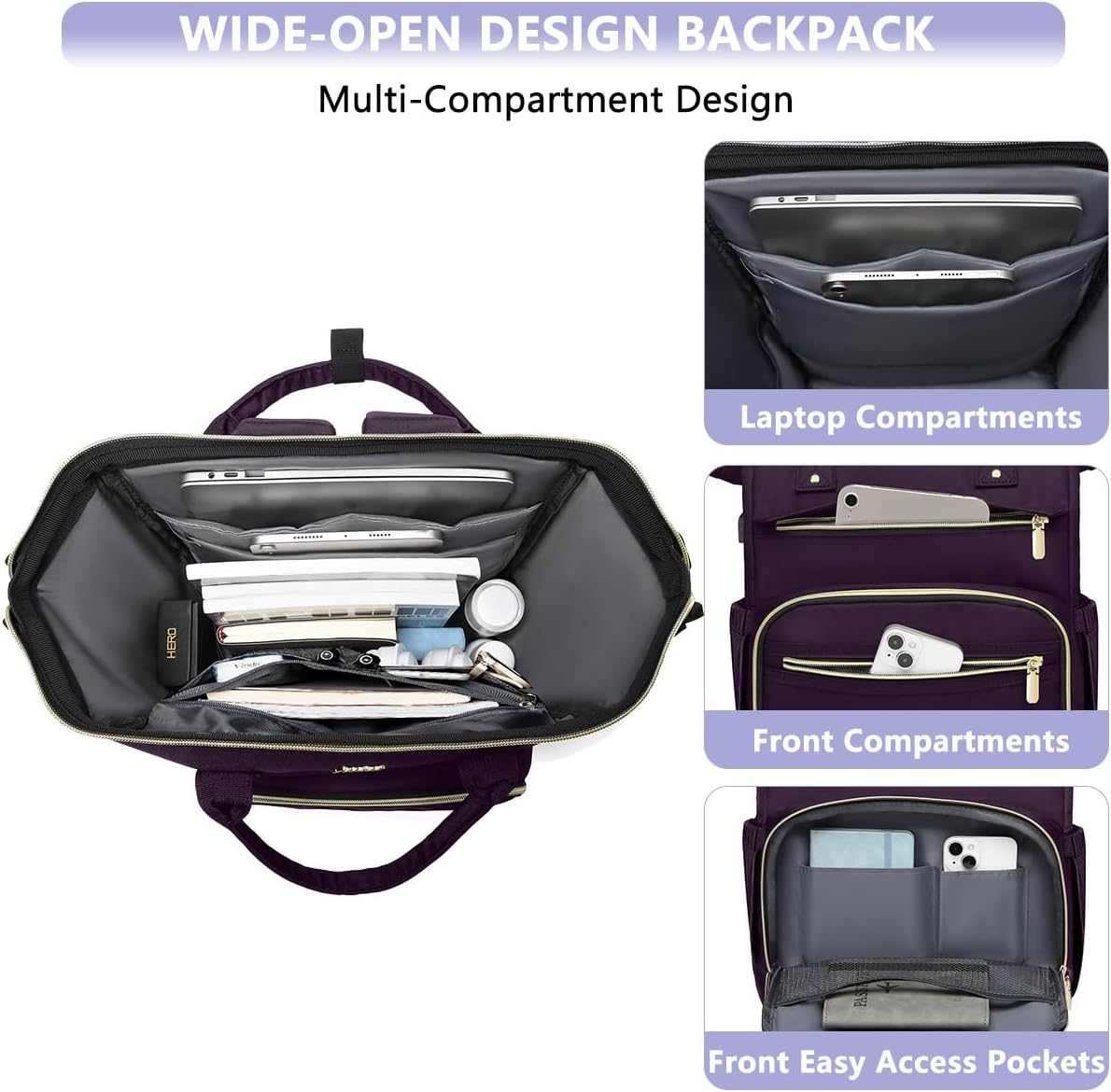 Laptop Backpack for Women Work Bags - 15.6 Inch Professional Womens Travel Backpack Purse Computer