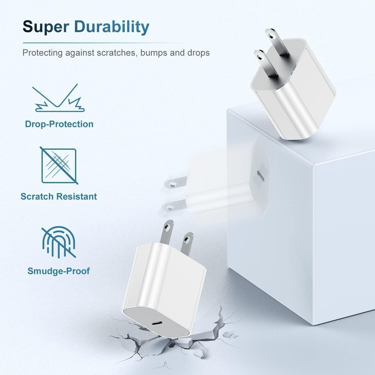 iPhone 17 16 15 Charger Block and 6ft Type C to C Cable Cord Long, 20W USB C Fast Charging Plug for Apple iPhone 17 Pro Max/17 Air/16 Pro Max/16 Plus/16/15 Pro/15/AirPods/iPad/Mini Wall Cube Brick Box
