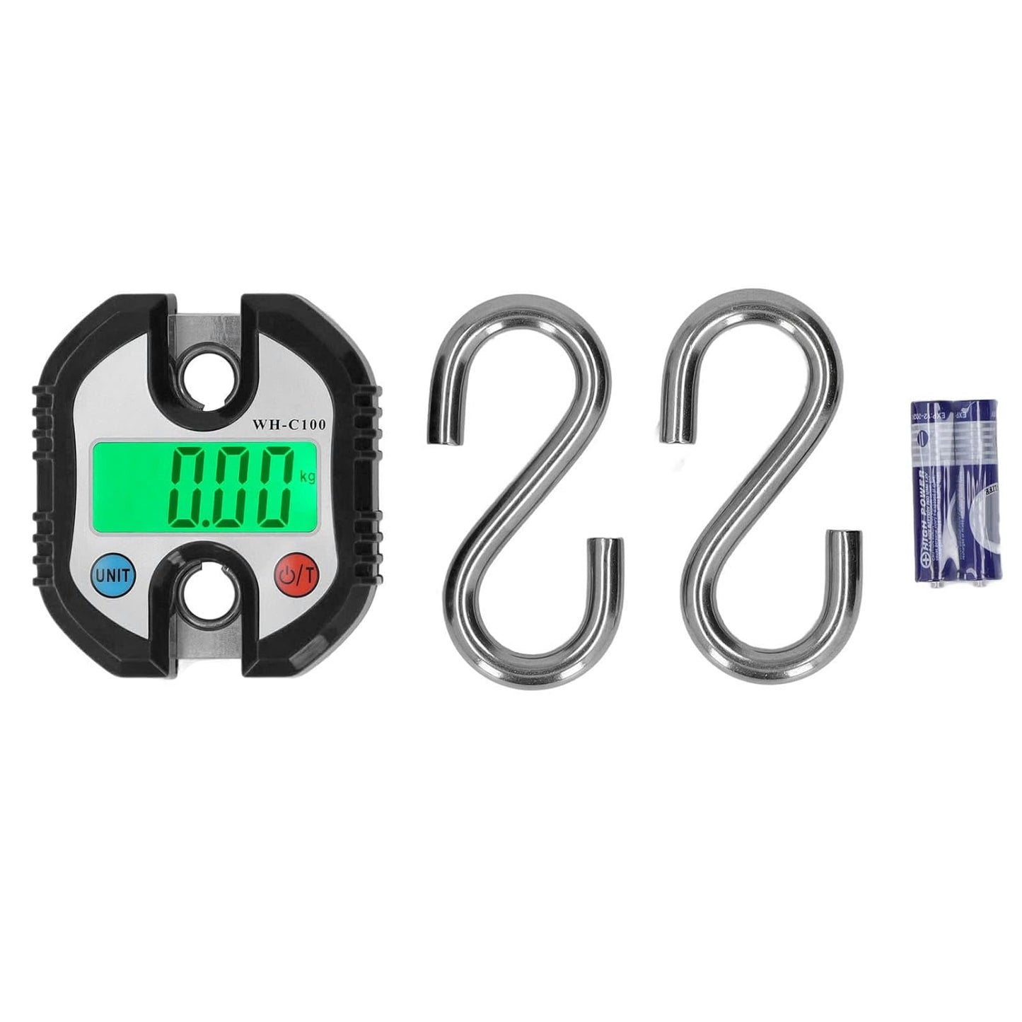 Hanging Scale LCD Digital Display 150KG Range Weighing Tool for Warehouse Luggage (Black)