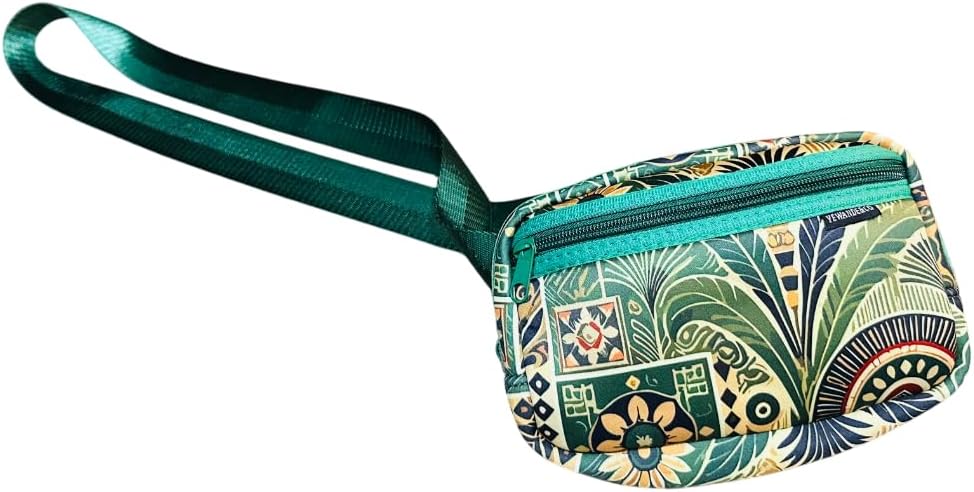 Yewande&co Neoprene Fanny Pack Belt Bag – Lightweight Waterproof Waist Bag with Adjustable Strap, 3 Zippered Pockets, Crossbody Belt Bag for Travel, African Design Crossbody Bags (Palms)