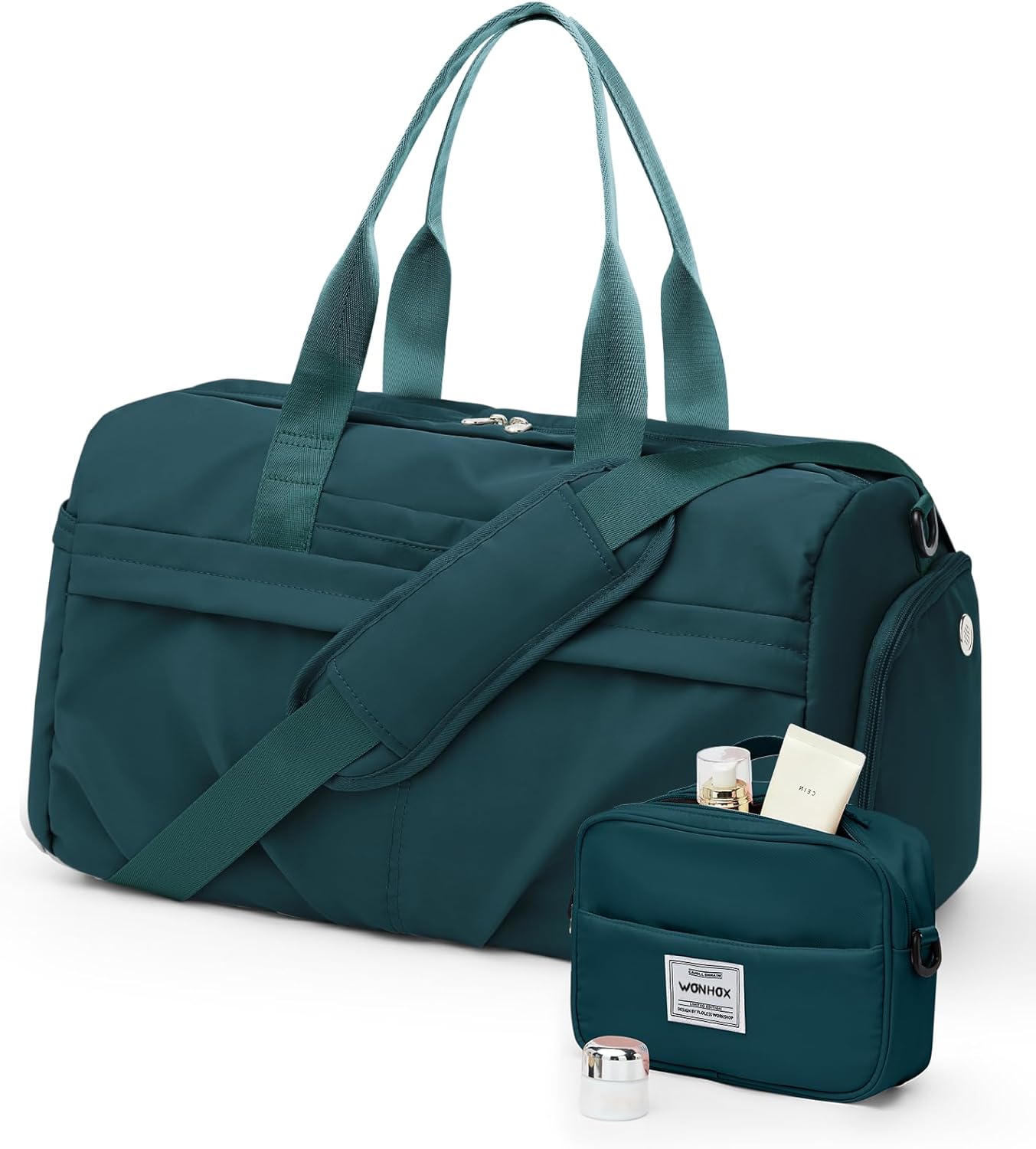Gym Bag for Women Men, Sport Duffel Bag with Toiletry Bag & Shoe Compartment,Waterproof Travel