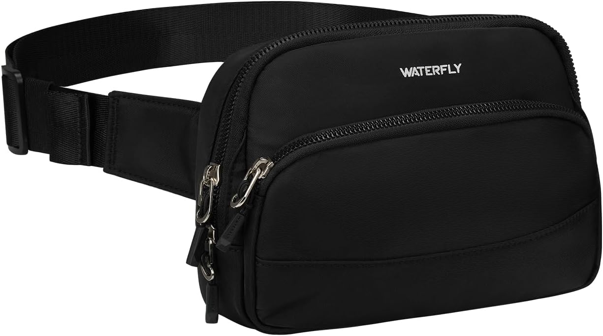 WATERFLY Waist Packs Fanny Pack: 2L Fashion Crossbody Bum Bags for Women Men Casual Waist Bag for Walking Hiking Everywhere
