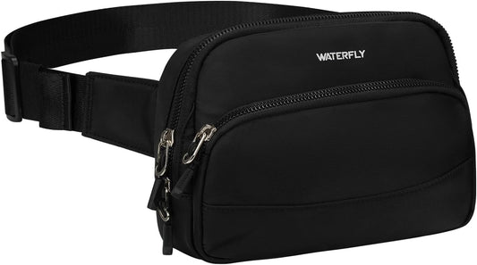 WATERFLY Waist Packs Fanny Pack: 2L Fashion Crossbody Bum Bags for Women Men Casual Waist Bag for Walking Hiking Everywhere