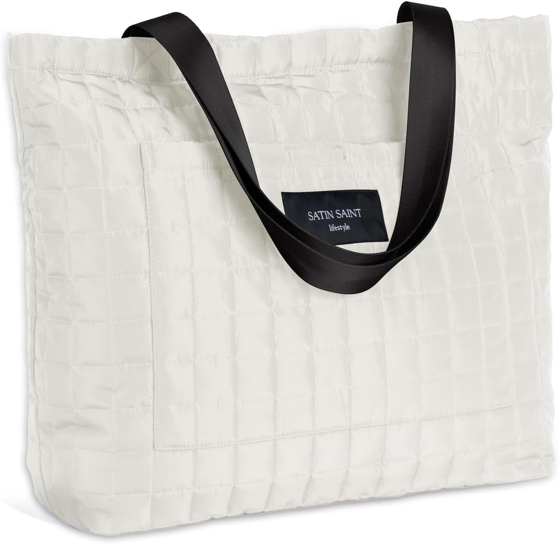 SATINSAINT Large Tote Travel Bag for Women, Lightweight Quilted Carry-All Shoppers Tote for Travel, Work, Gym and Casual Use