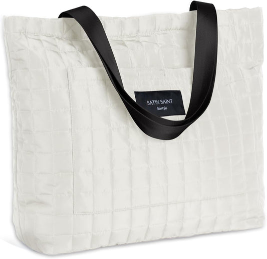 SATINSAINT Large Tote Travel Bag for Women, Lightweight Quilted Carry-All Shoppers Tote for Travel, Work, Gym and Casual Use