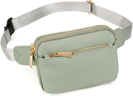 UTO Fanny Pack for Women Crossbody Trendy Fashion Belt Purse Chest Waist Hip Bumbag for Outdoor Shopping Travel Hiking