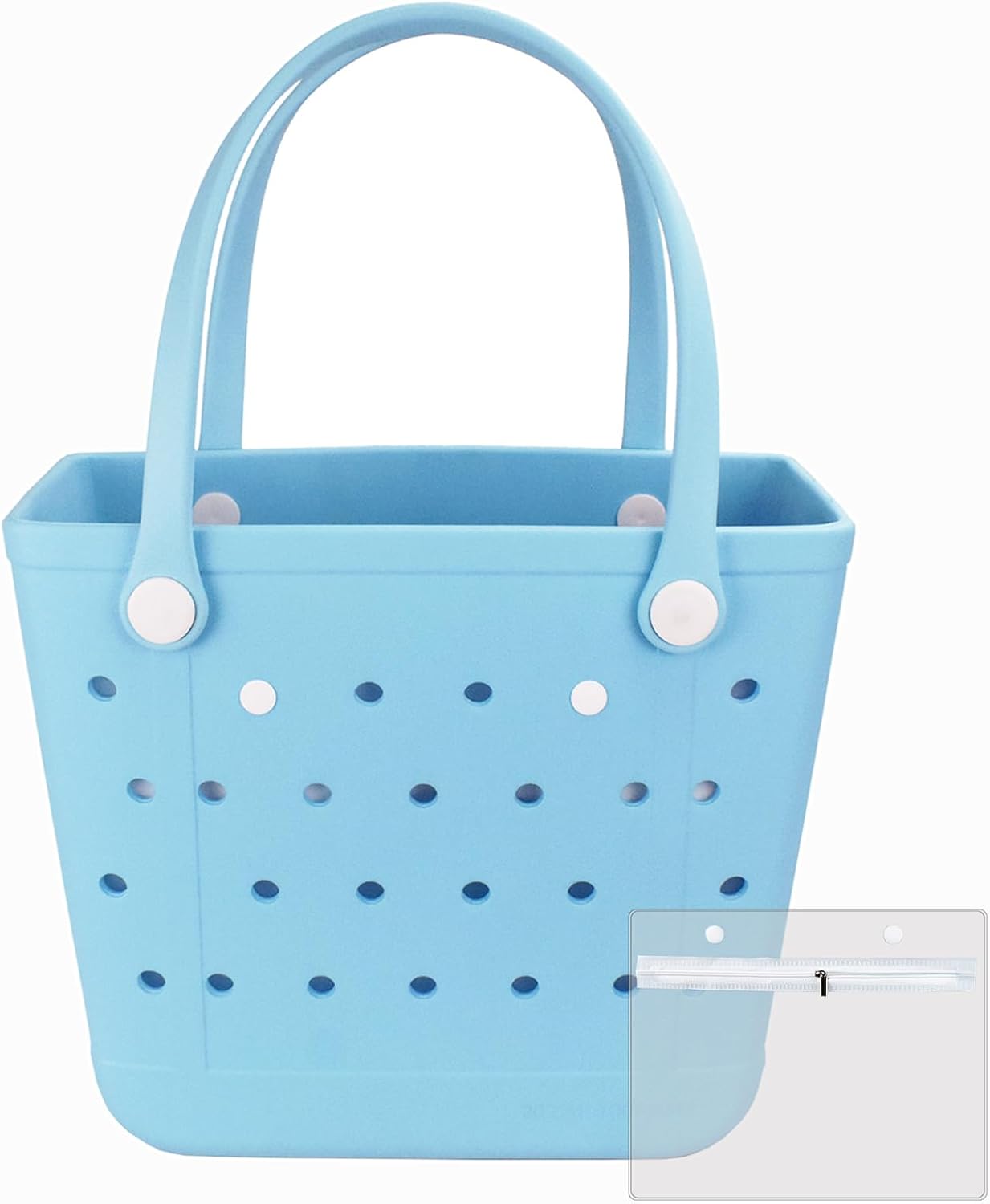 Medium Beach Bag, Waterproof Rubber Beach Bag, Washable Open Tote Bag Durable Tote Travel Bags for Outdoor Sport