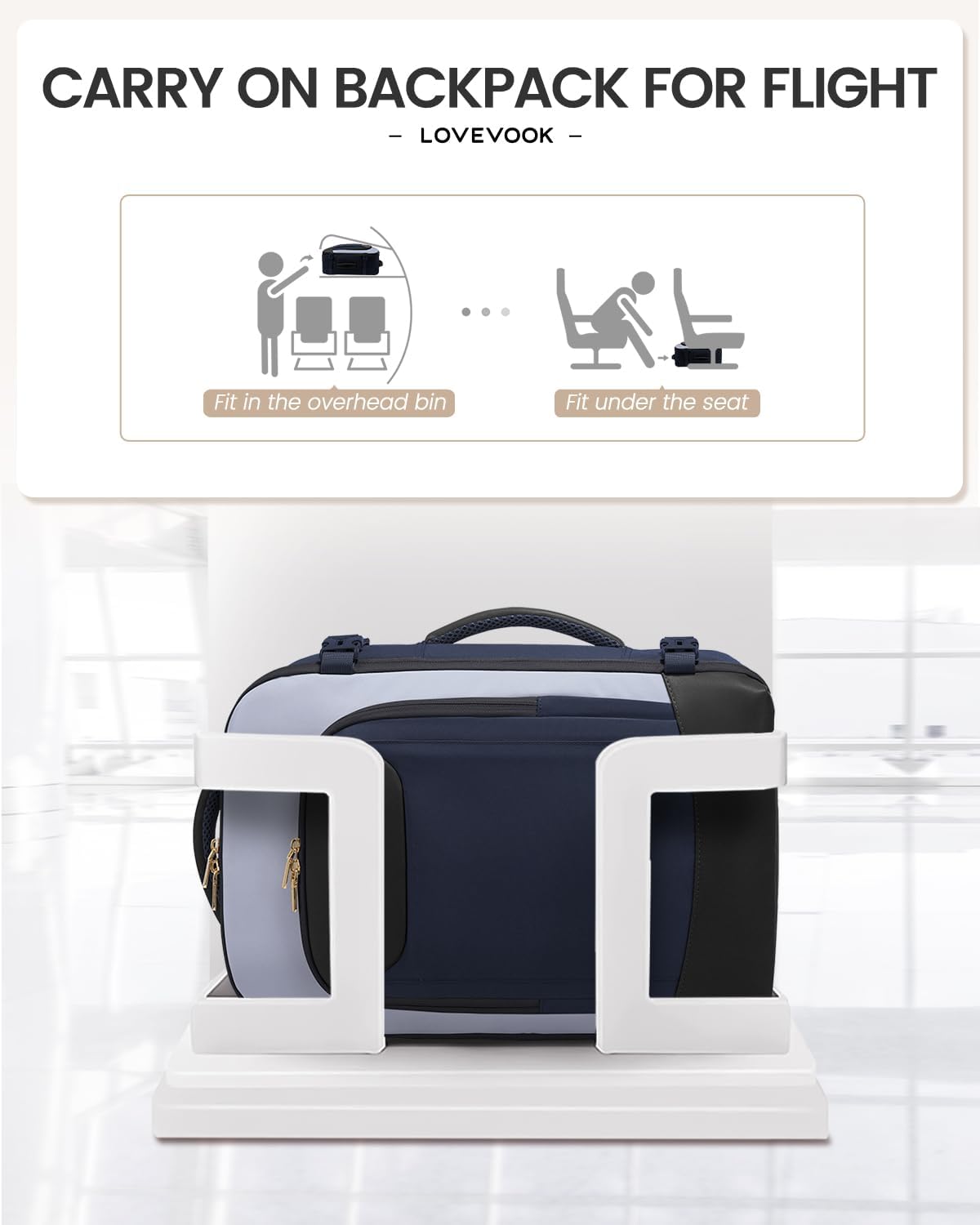 LOVEVOOK 40L Travel Backpack for Women Men, Large Carry on Backpack for Airplanes TSA Personal Item Travel Bag fits 15.6" Laptop, Waterproof Weekender Essentials Airline Approved with 2 Packing Cubes