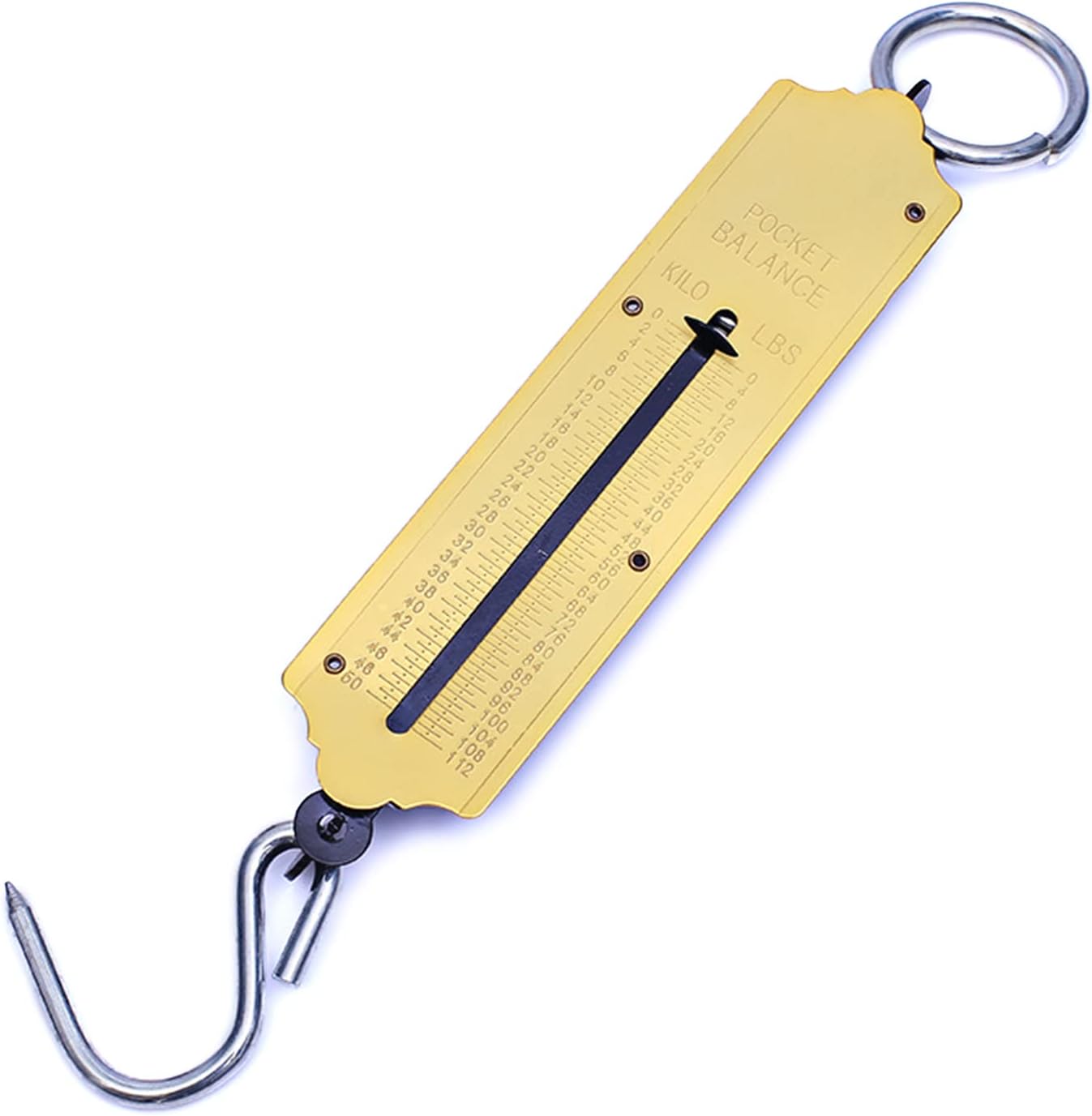Spring Scale Fishing Scale with Marking Scale Hanging Hook Scale Portable Mechanical Luggage Scale 12/50kg for Household Yellow