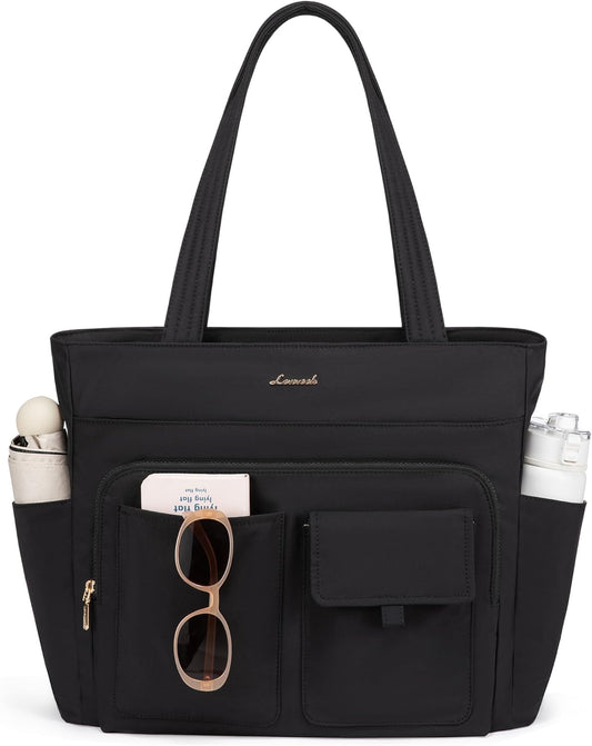 LOVEVOOK Tote Bag for Women,Light Puffer Tote Bag with Multi-pockets,Stylish Carry on Laptop Bags for Daily,Travel,Work,Gym