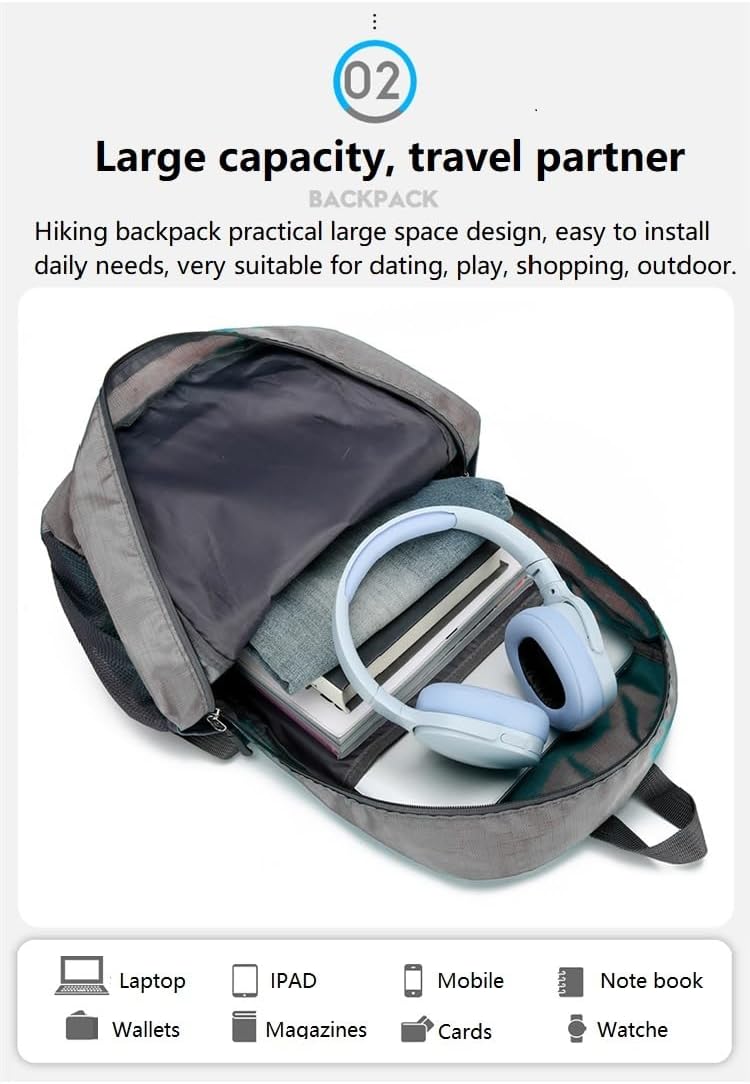 Ultra Lightweight Packable Hiking Backpack Small Foldable Travel Hiking Camping Daypack Casual Outdoor Day Bag for Men Women 25L