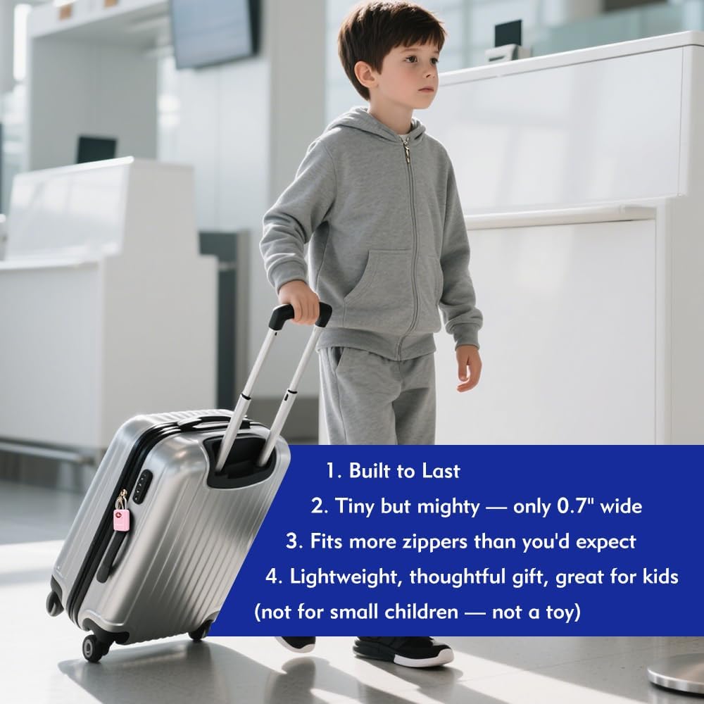 Sure Lock TSA Approved Luggage Locks Mini Size Lock with Keys for Travel, Zinc Alloy Body with Steel Shackle, Key Alike, Key Alike in The Same Package
