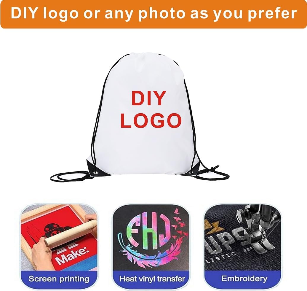 Drawstring Backpack Bulk 30 Packs Draw String Bags for DIY Gym Sports Traveling Trip Pedestrianism Yoga Cinch Bag Sackpack Drawstring (white)