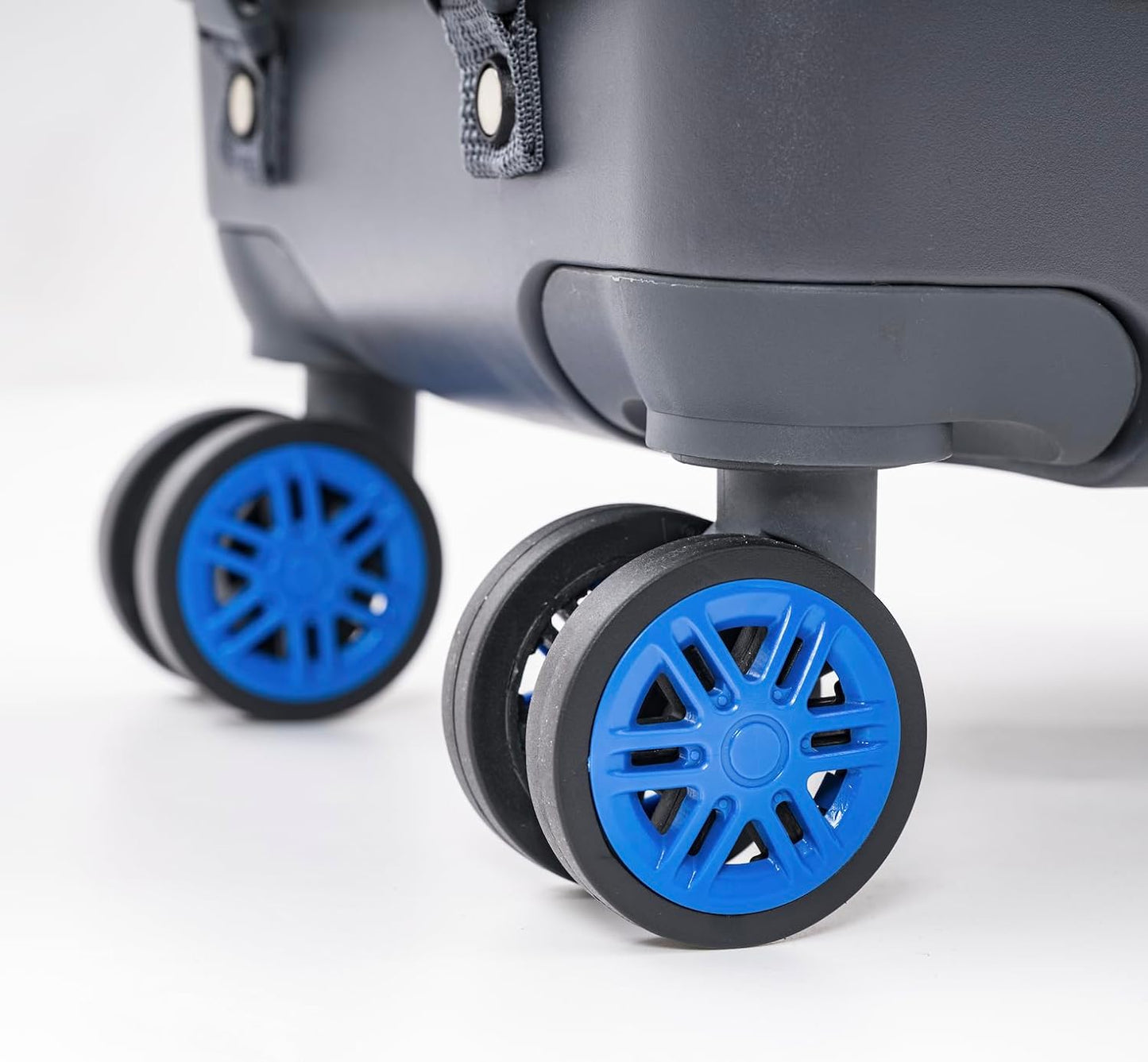 All-Purpose Roller Bag – Foldable Top-Opening Tote on Wheels with Zipper Closure, 8 Spinner Wheels, Lightweight – Travel, Groceries, Laundry, Work, Everyday Hauling - Patent - Blue