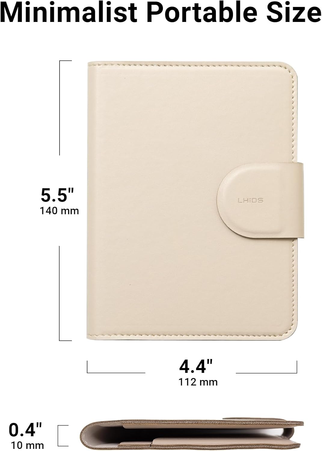 LHiDS Leatherette Passport Holder with RFID Protection, Premium PU Leather, Snap Button Closure, Travel Passport Wallet Cover for Passport, Boarding Passes, Business Cards, Cash (Apricot)