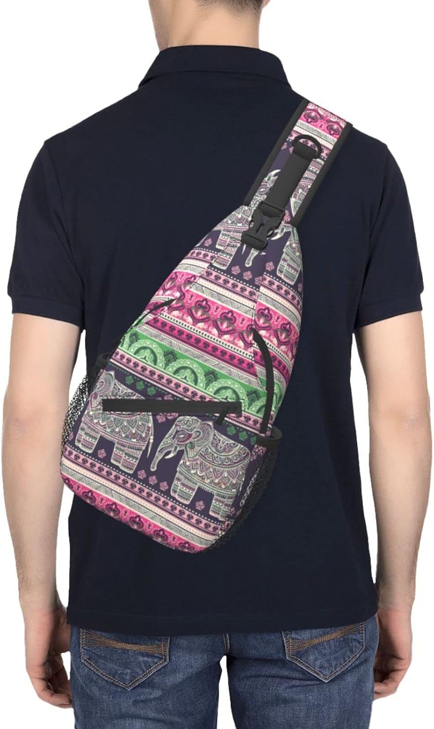Elephant Sling Bag Crossbody Travel Hiking Chest Backpack Shoulder Daypack for Women Men