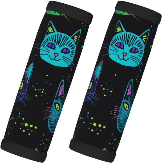 Fluorescent Colors Cats Luggage Handles Wrap Grips For Suitcases Luggage Travel Accessories For Airplane 2pcs