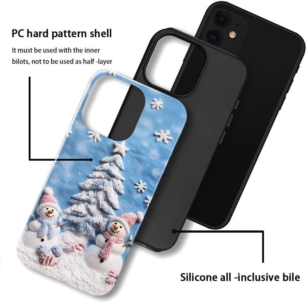 Case for iPhone 11 - Slim Fit Anti-Scratch Phone Case for Girl Women - Snowman Winter Christmas Tree (Glossy)
