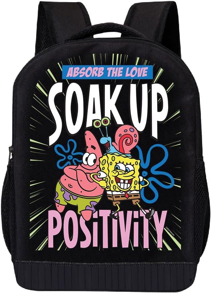 SpongeBob SquarePants Backpack for School | Kids Travel Backpack School Backpack | Kids Backpack for Girls, Boys, Toddlers, Unisex (Soak Up Positivity)