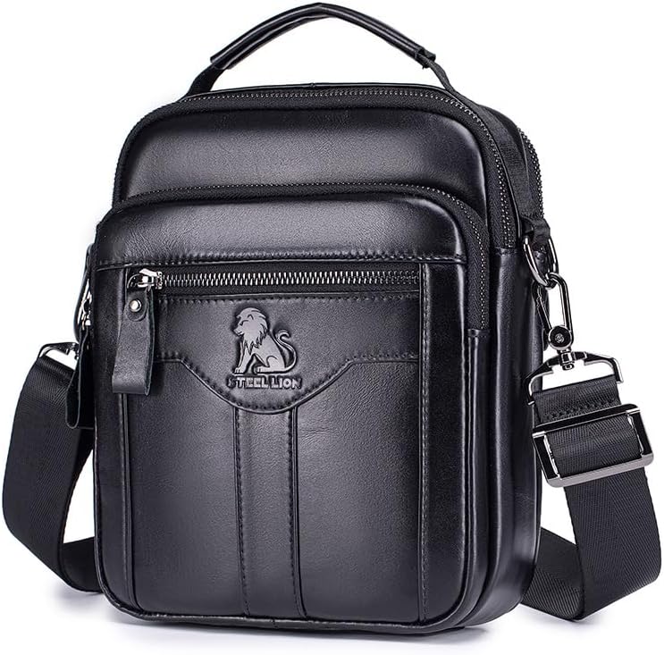 Premium Leather Men's Crossbody -Organized Storage & Durable,Stylish for Daily Carry