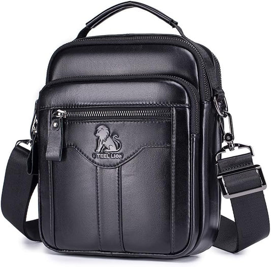 Premium Leather Men's Crossbody -Organized Storage & Durable,Stylish for Daily Carry
