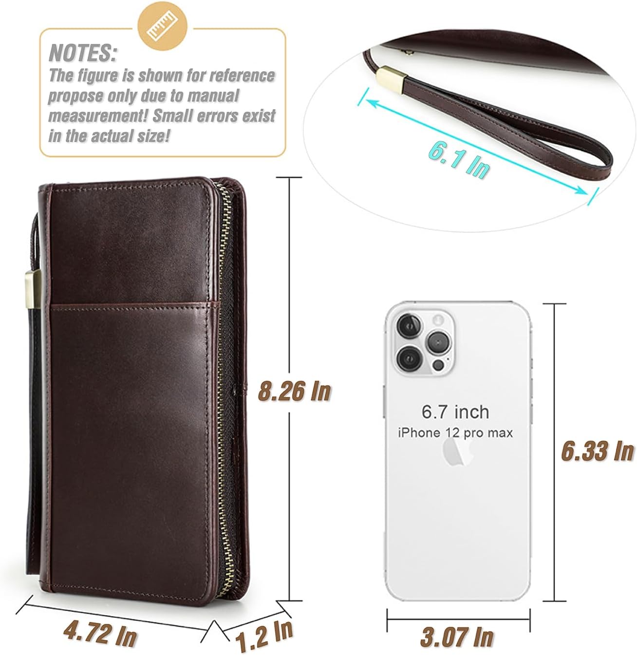 Top Grain Leather Travel Passport Wallet Holder for Man & Woman, Handmade with Three-Layer for 4